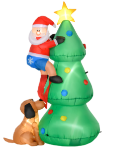 1.8m Inflatable Christmas Tree, LED Lighted with Santa Claus Dog Party Prop