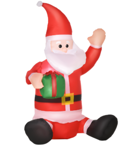 4ft Inflatable Christmas Santa Claus Gift with LED Xmas Holiday Outdoor