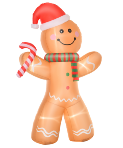 8ft Christmas Inflatable Gingerbread Man Lighted Indoor Outdoor