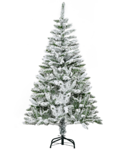 5ft Snow Flocked Artificial Christmas Tree w/ Realistic Branch Tips HOMCOM