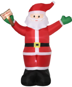Outsunny 8' Inflatable Christmas Santa Claus Holds Light Sign of Blessings LED